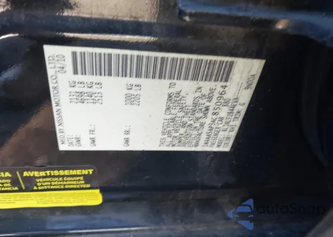 2010 Nissan Maxima 3.5 Sv z USA, uszkodzony, nr VIN 1N4AA5AP3AC850964